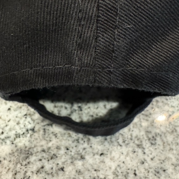 New Custom Designed Black Distressed Baseball Cap with Heel, Adjustable.